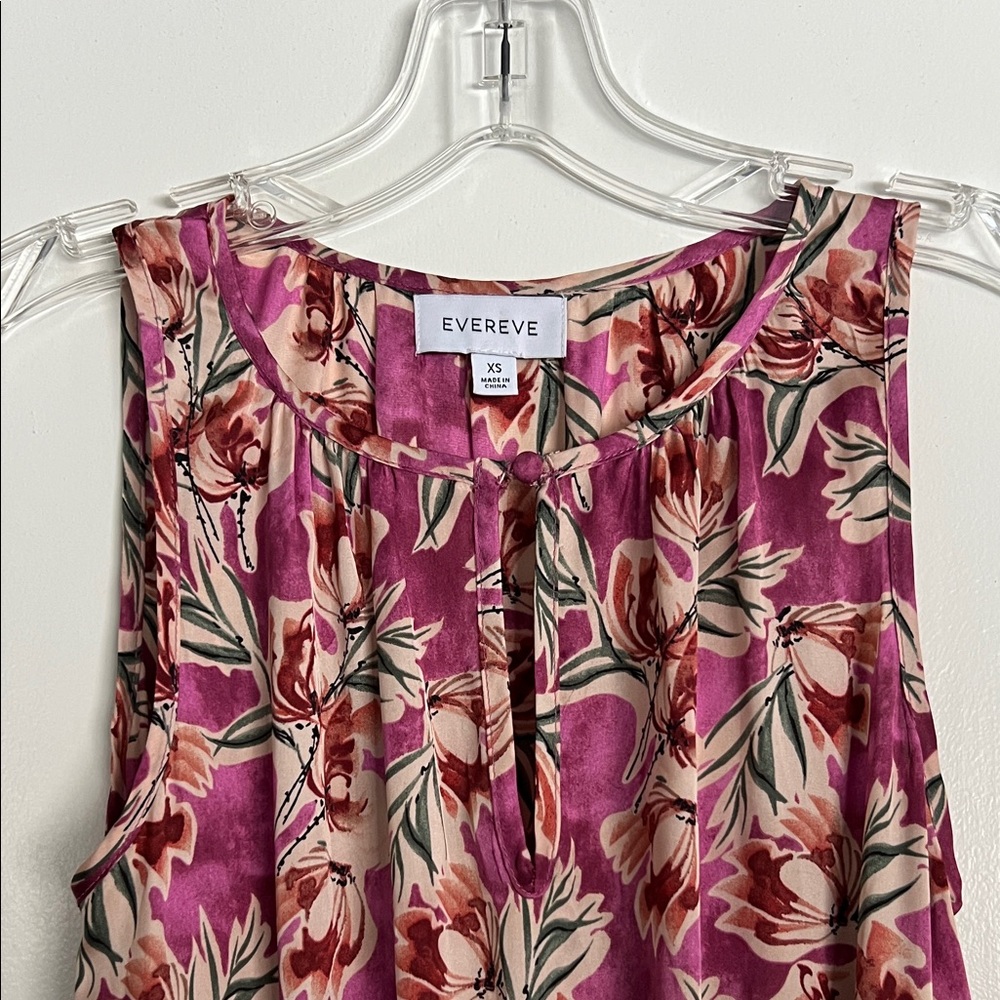 Evereve Floral Sleeveless Dress - Pink and Cream